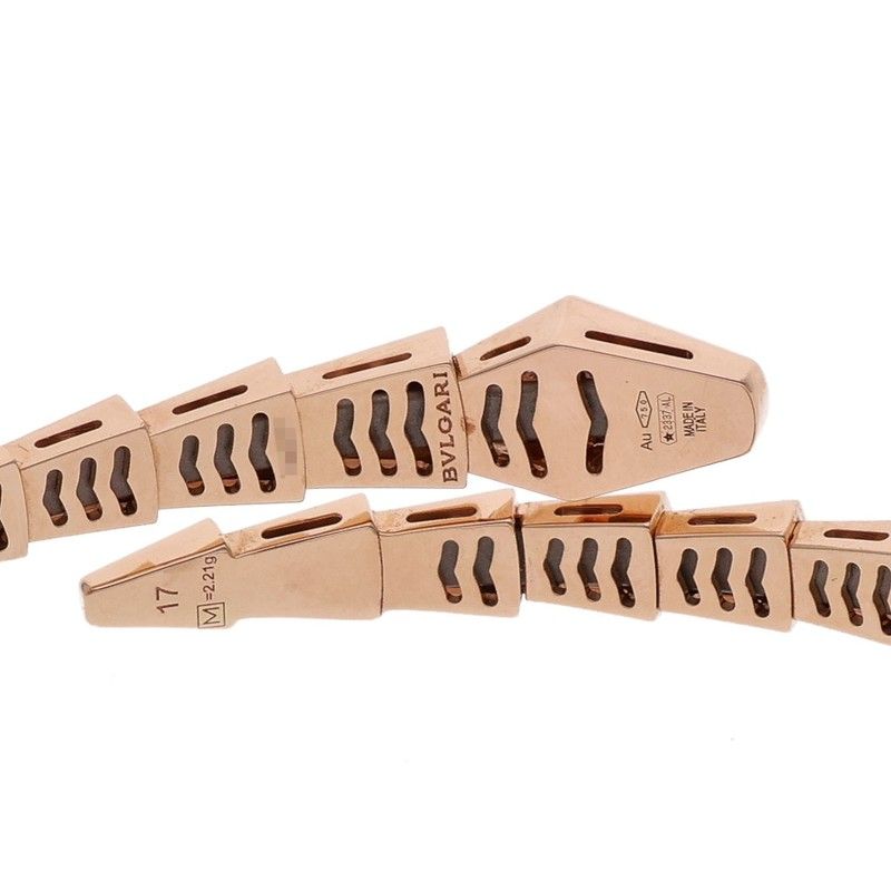 Bulgari Serpenti 18K Pink Gold Diamond Bracelet Men's M