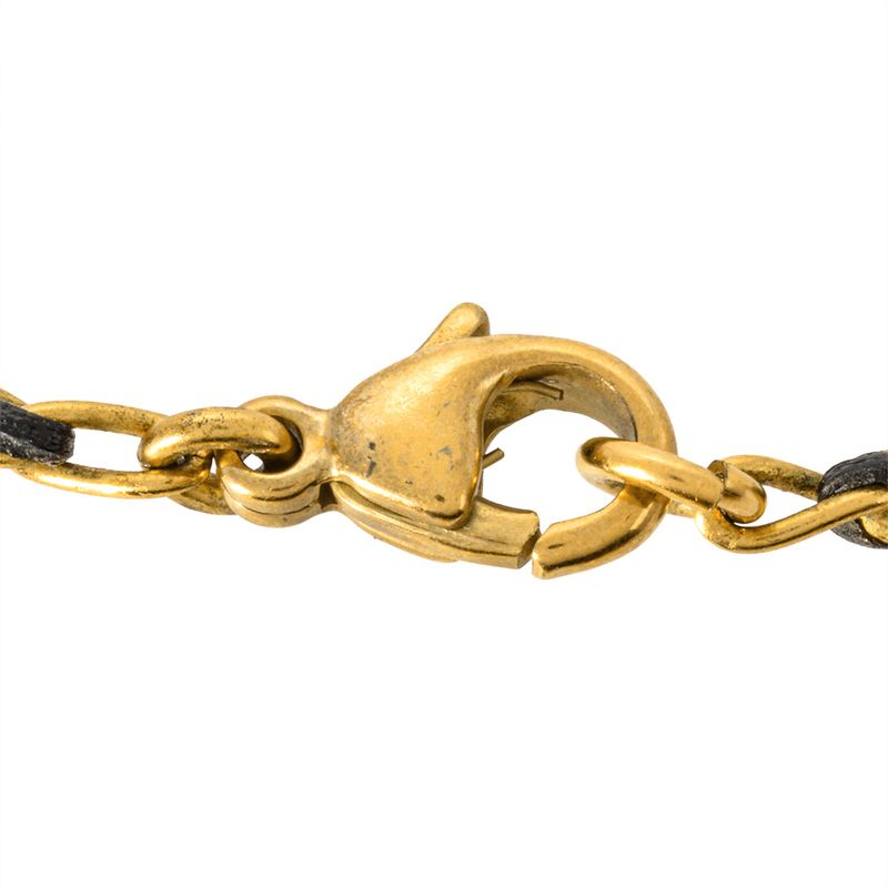 Chanel Choker Necklace Metal Leather 96 P Engraved Gold Coco Mark Coin Medal