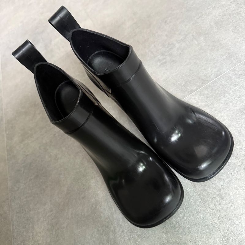 Bottega Veneta Rain Short Boots 38 25cm (9.84in) Black Storage Bag Rubber Boots