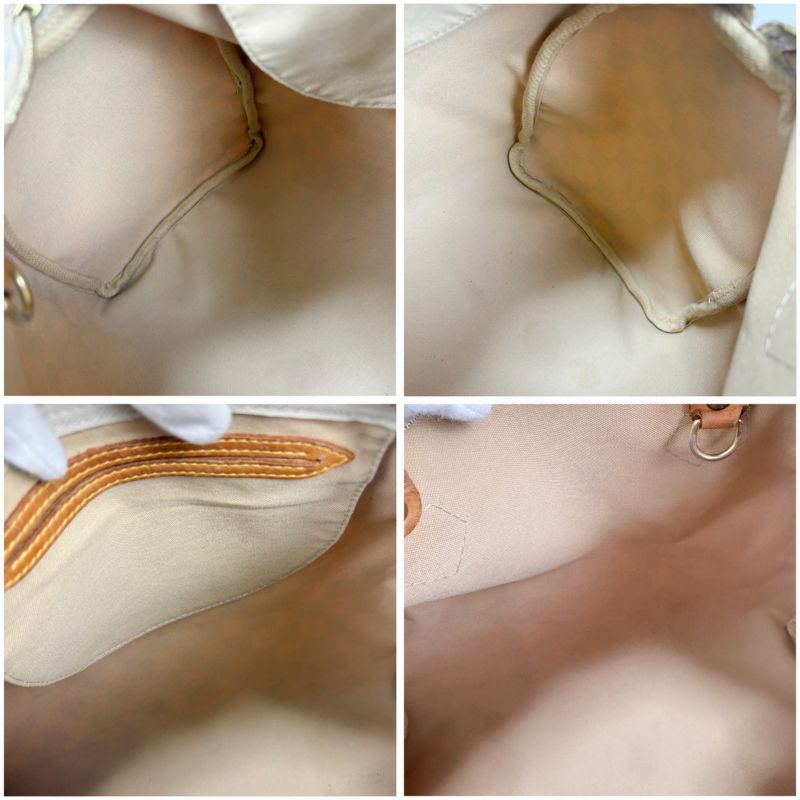 Louis Vuitton Damier Azure Speedy 30 Mini Boston Bag Handbag White Beige