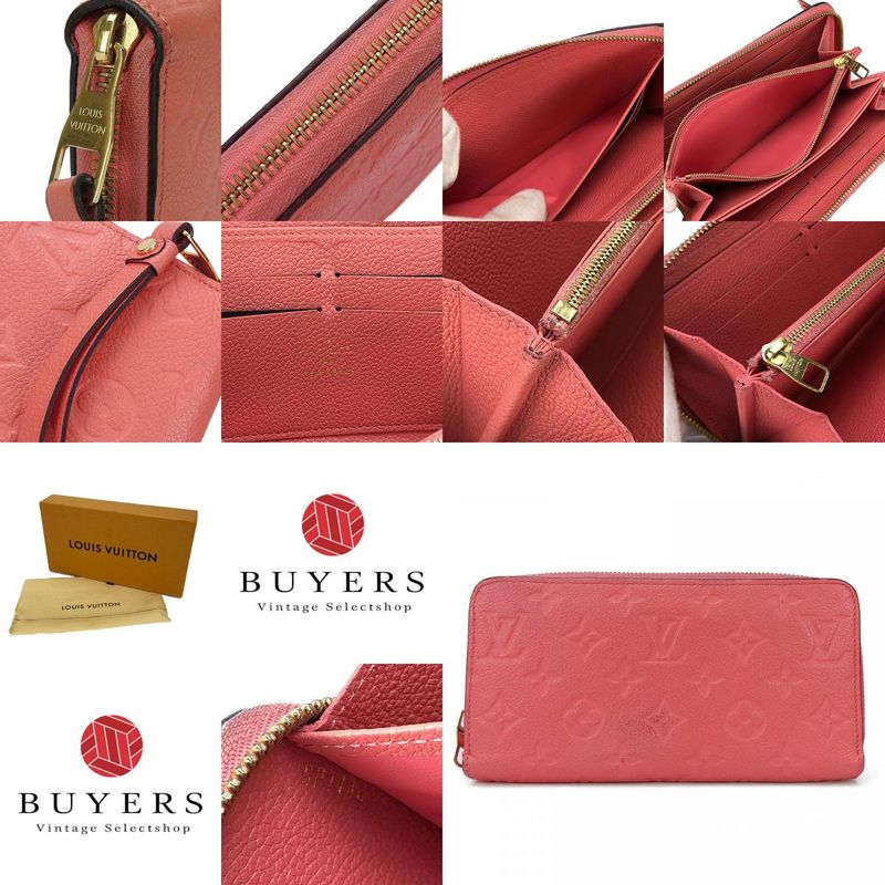 Louis Vuitton Long Wallet M61788 Monogram Empreinte Blossom Pink Gold Hardware