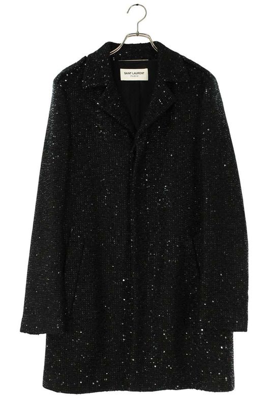 Saint Laurent Paris 641575 Y3b82 Sequined Long Coat Men's 48