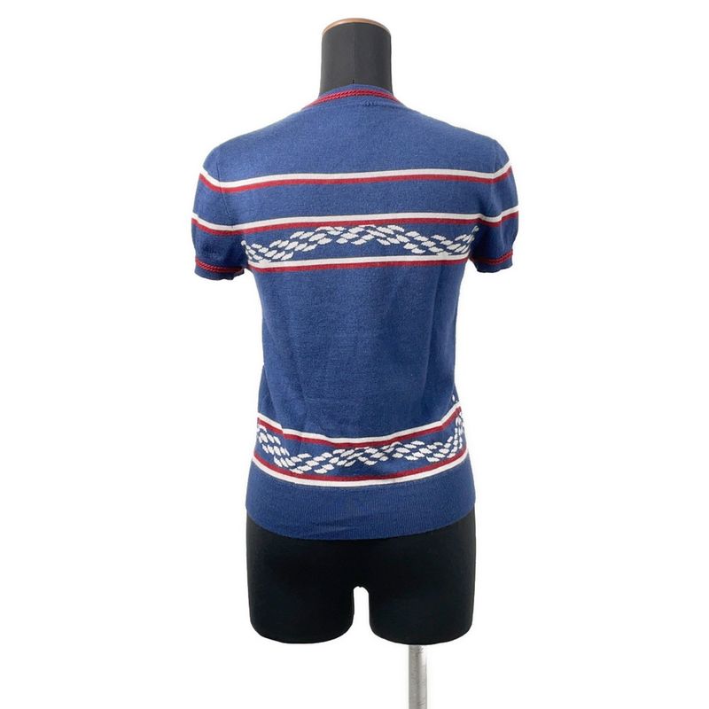 Hermes Short Sleeve Knit Kanoe Cashmere Silk 34 Top