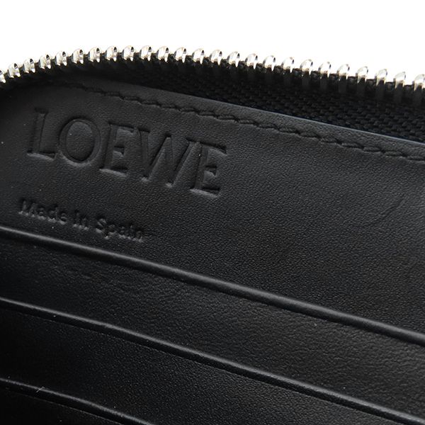 Loewe Long Wallet Repeat Anagram Zip Around Wallet Calfleather White Silver