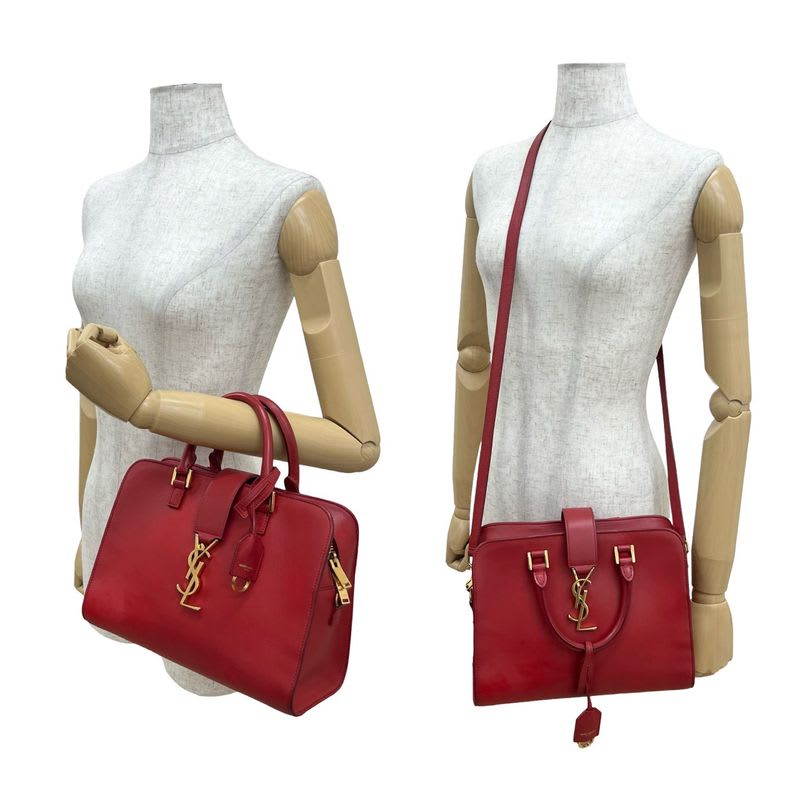 Saint Laurent Paris Baby Cabas YSL Logo Hardware Leather 2-Way Handbag