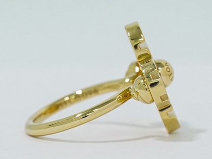 Authentic Louis Vuitton LV Petite Burg Fleur 750 YG Ring 49 9 Yellow Gold Viton