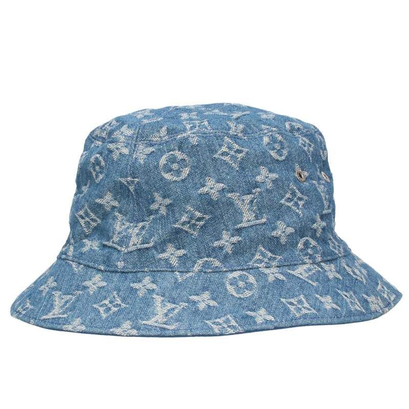 Louis Vuitton M78772 Monogram Denim Reversible Bucket Hat Men's