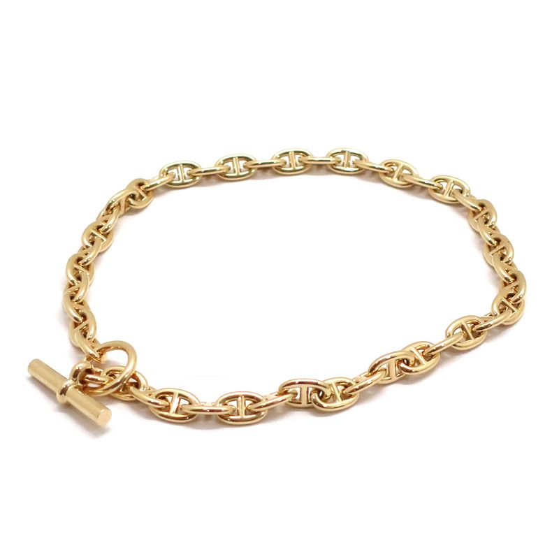 Hermes Chaine D'ancre PM Necklace 43 Frames Au750 Pink Gold PG Chain