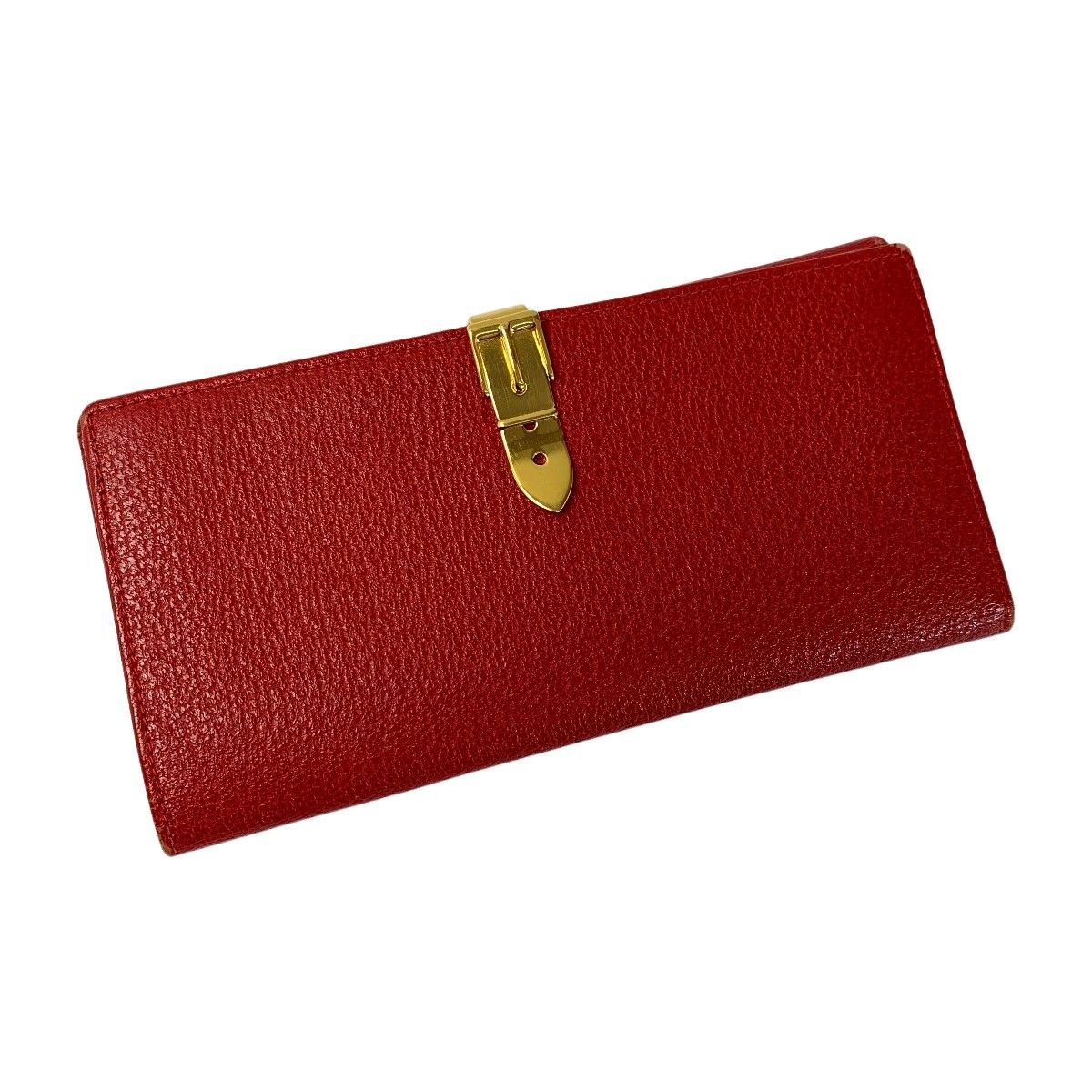 Gucci W Hook 035 661 Red Long Wallet Ladies Gold Hardware