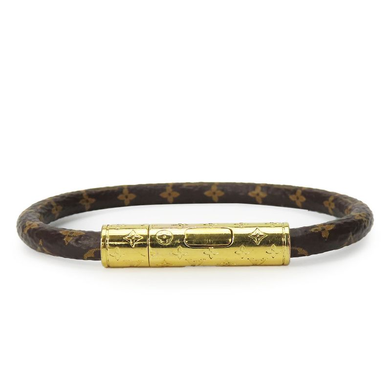 Louis Vuitton Bracelet - LV Confidential M8274f Monogram Metal Brown Gold