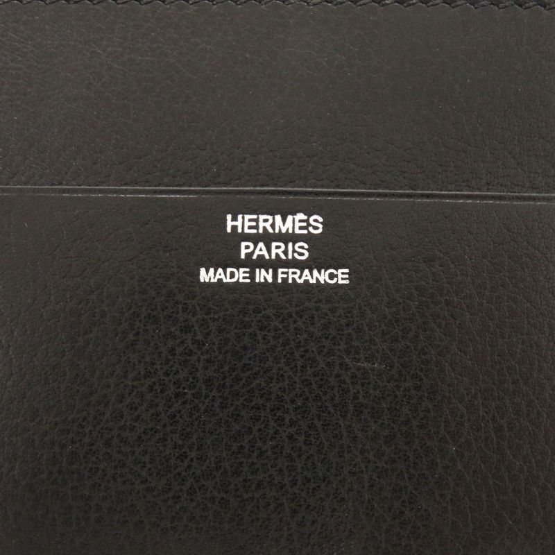 Hermes Vaubourg Grain Black Card Case Black 0684 Hermes