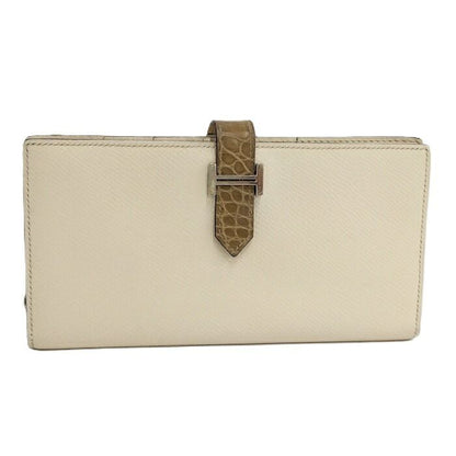 Hermes Bearn Souffle Touch Bifold Wallet Leather Ivory