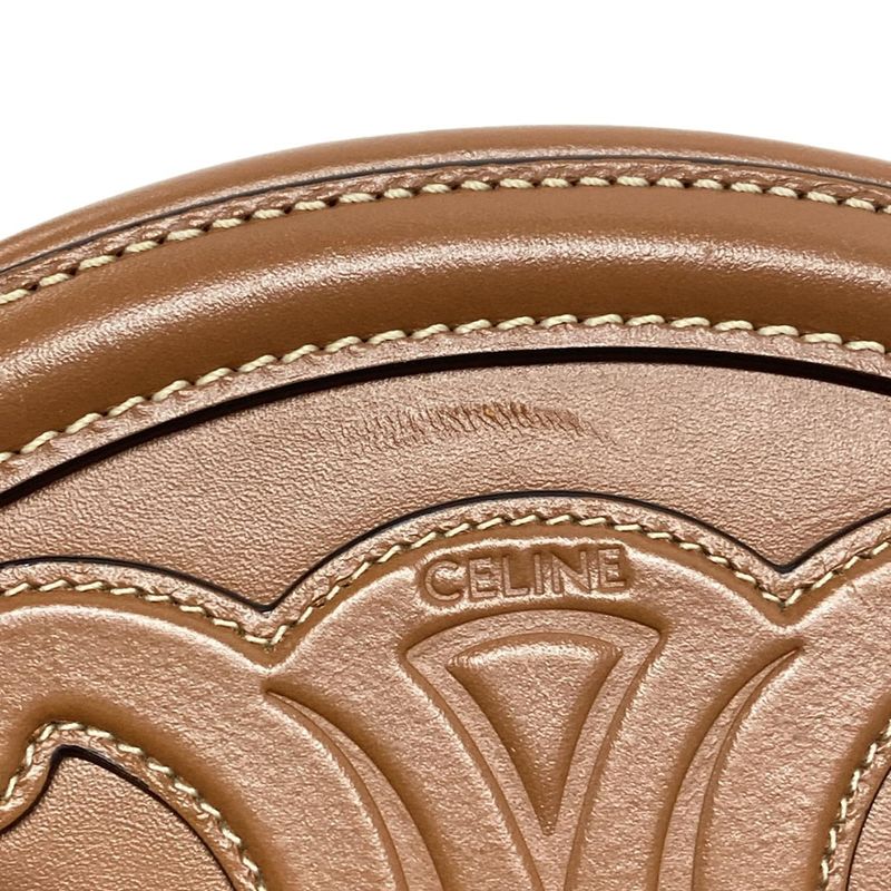 Celine Shoulder Bag Crossbody Oval Purse Cuir Triomphe Tan (brown) Mini Bag