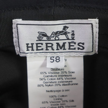 Hermes Fred Quarterbash Cotton Current Production Hat Black 58 Made In Italy