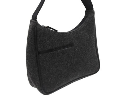 Prada Sports Bag Wool Nylon Charcoal Black Silver — view 4