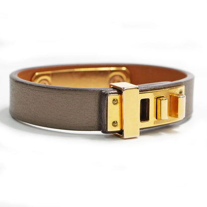 Hermes Ass Doucle Bracelet Etoupe Gold Hardware U Engraved Voswift