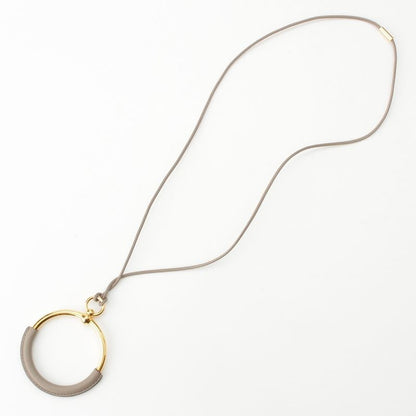 Hermes Loop Grand Vorsoft Leather Aluminum Gold Necklace Glazed Gold