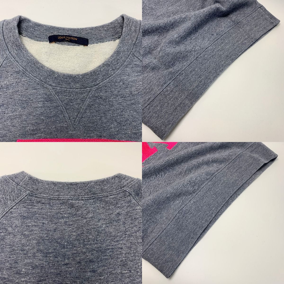 Louis Vuitton Upside Down LV Logo Rm182m Gvr Hfy20w Gray X Pink Sweatshirt
