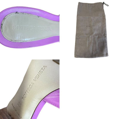 Good Bottega Veneta Leather Open Toe Square Toe Sandals Mules 35 Approx 22cm