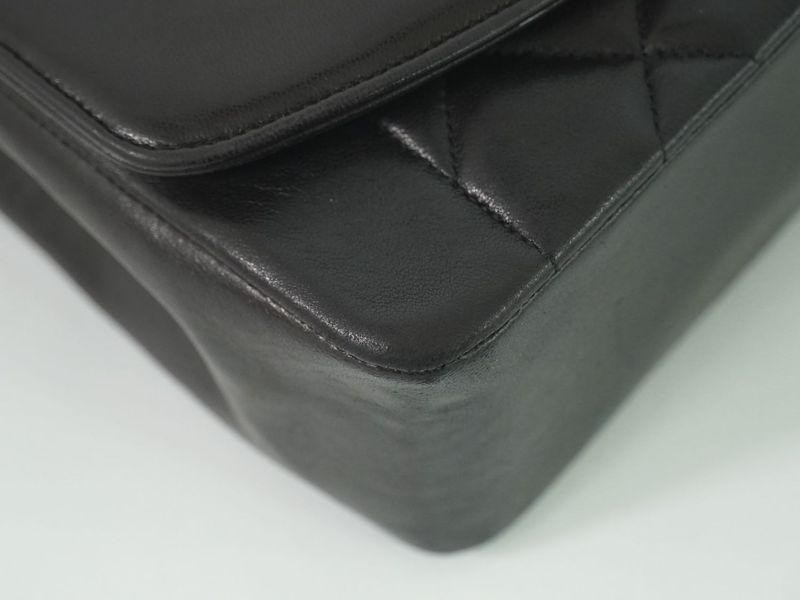 Authentic Chanel Diana Coco Mark Matelasse Chain Shoulder Bag Pochette Lambskin