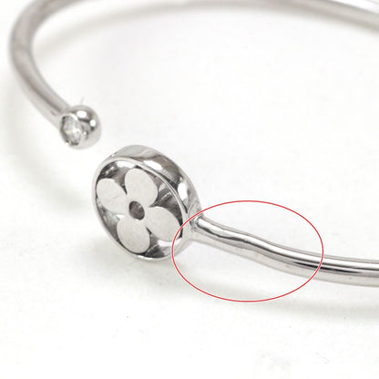Louis Vuitton Bracelet Twist Blossom White Togo Old X Diamond Size S (15cm
