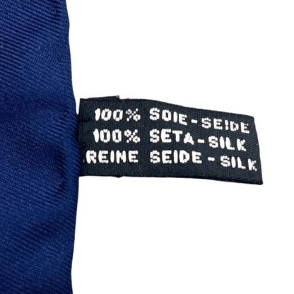 Chanel Scarf Navy Chain-patterned Silk Navy
