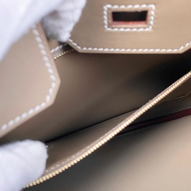 Hermes Handbag Birkin 25 W Engraved Swift Etoupe Glaze Gold Hardware Hermes