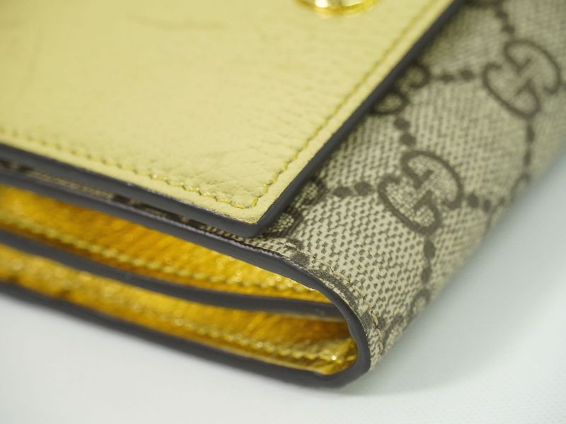 Authentic Gucci GG Marmont GG Supreme Leather Bifold Fold Wallet Compact Wallet