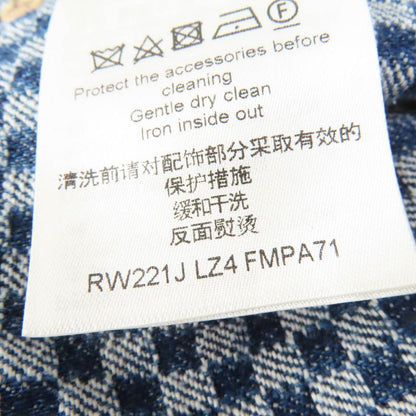 Louis Vuitton 2022 Monogram Leather Patched Damier Pattern Denim Pants Navy 34