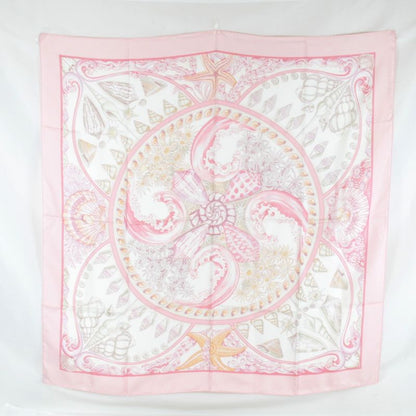 Hermes Carré 90 Parures Oceanes Scarf Silk Pink