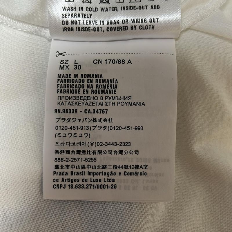 Prada Short Sleeved T-shirt Size L Women - White