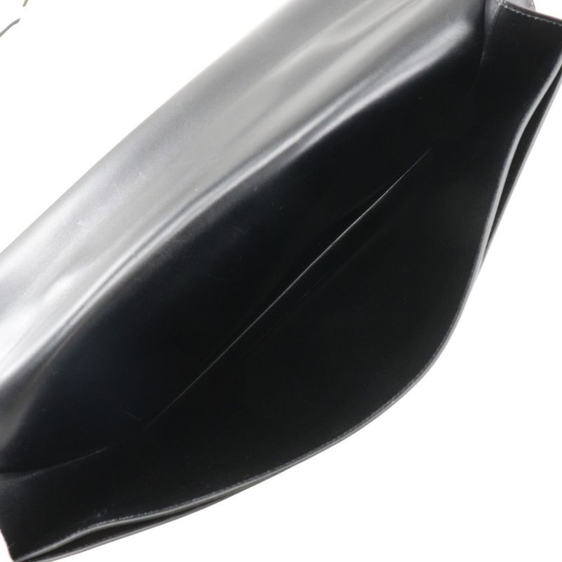 Hermes Danube 38 Briefcase 6Z Calf Black/gold Hardware ○V Men's Business Bag