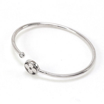Louis Vuitton Bracelet Twist Blossom White Togo Old X Diamond Size S (15cm