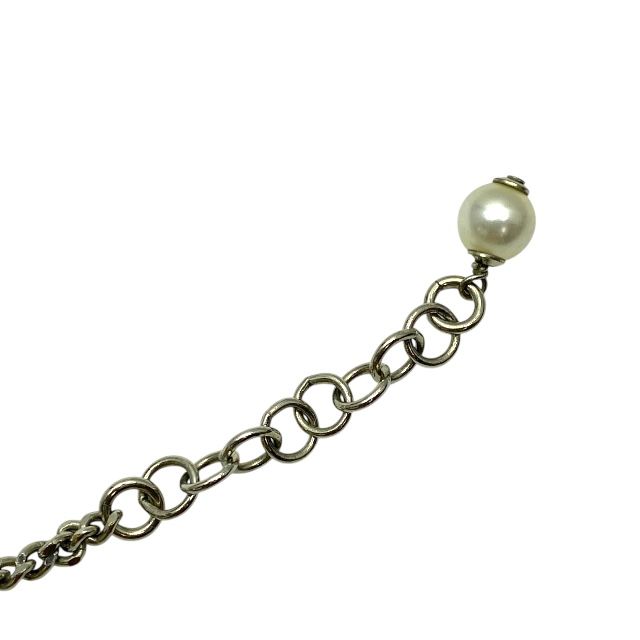 Chanel Bracelet C21B Coco Mark Accessories Jewelry Faux Pearl Rhinestone Silver