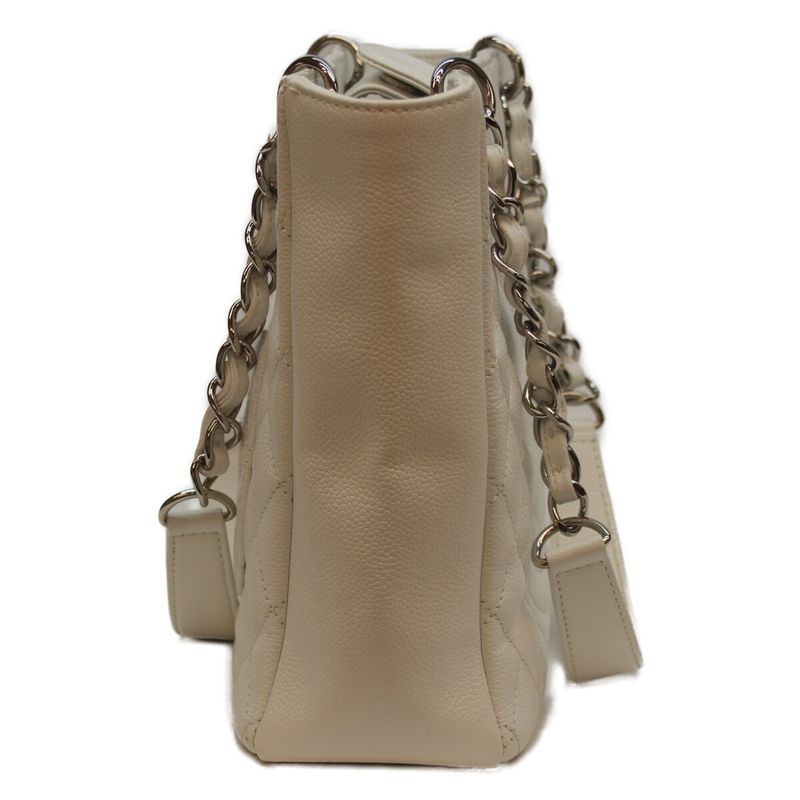 Chanel No 15 White Caviar Silver Hardware PST Tote