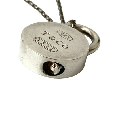 Tiffany & Co Round Lock Silver 925 Necklace Pendant Choker