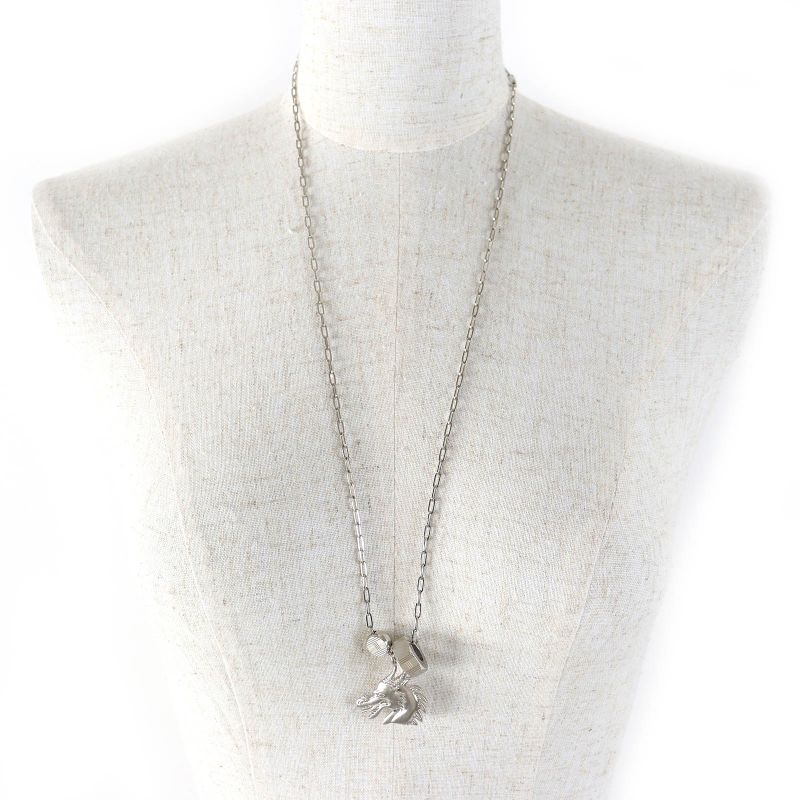 Hermes Talisman Dragon H Motif Pendant Necklace With Silver Box Made In France