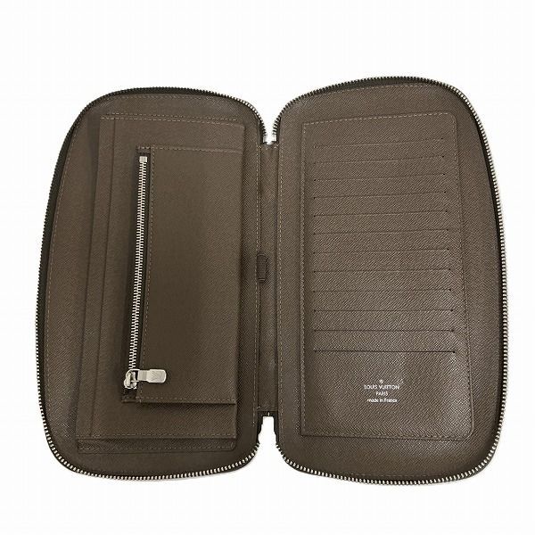 Louis Vuitton Taiga Organizer Athol M30658 Round Zipper Long Wallet Travel Case
