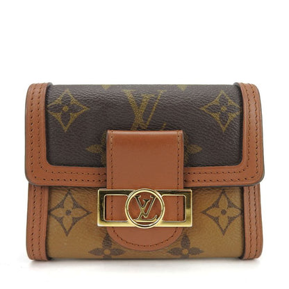Louis Vuitton Portefeuille Dauphine Compact M68725 Monogram Reverse Brown Gold