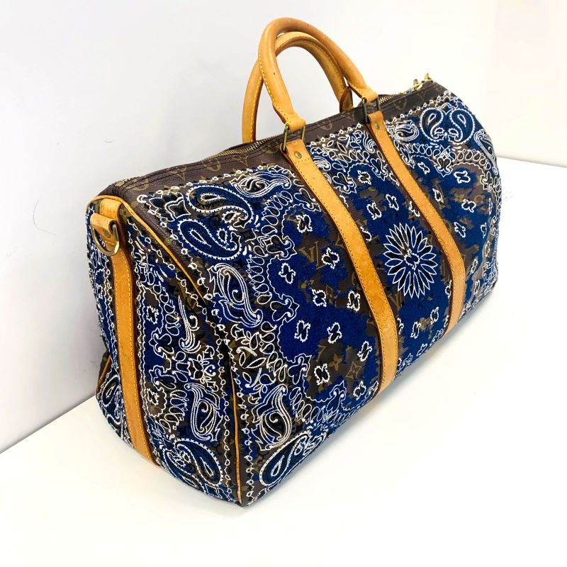 Louis Vuitton JAY AHR Lbandana BLUE Model Keepall : X0360