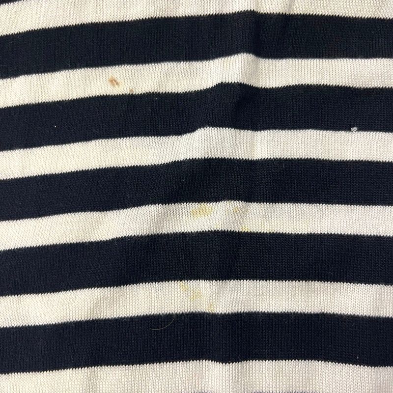 Louis Vuitton 15aw V-Neck Silk Striped Knit Sweater White Black S