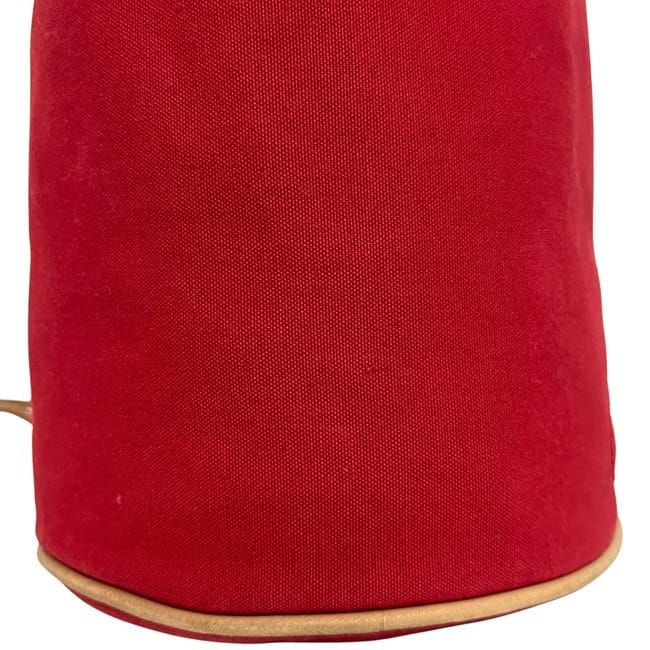 Hermes Drawstring Backpack Porochon Mimir PM Red Cotton Preowned