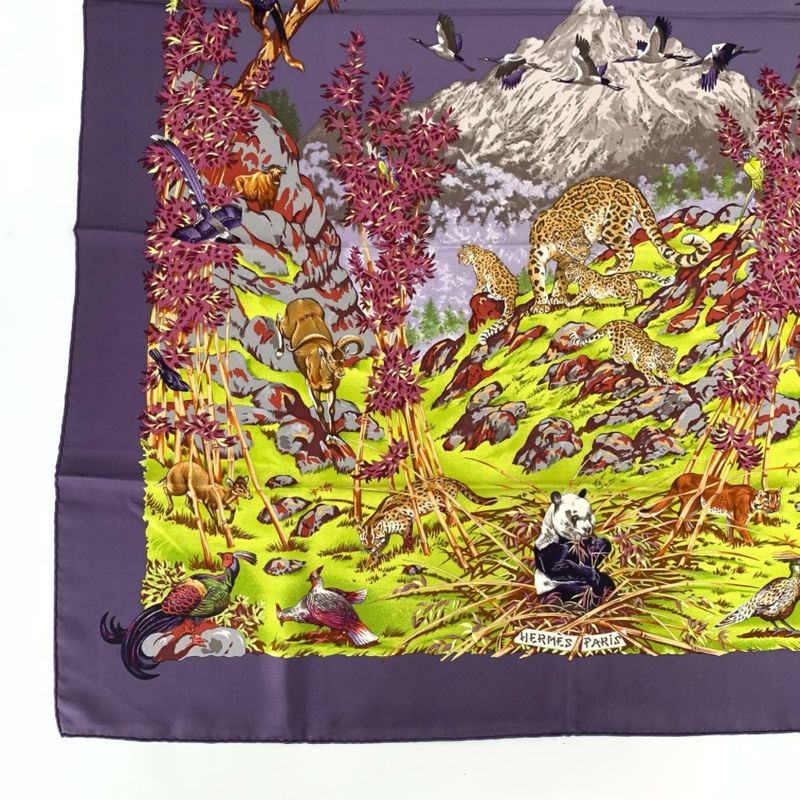 Hermes Carre 90 Silk Scarf Panda Sichuan