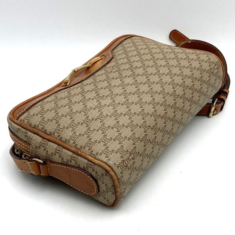 Celine Crossbody Shoulder Bag Vintage Beige Pvc/leather Ladies High Brand