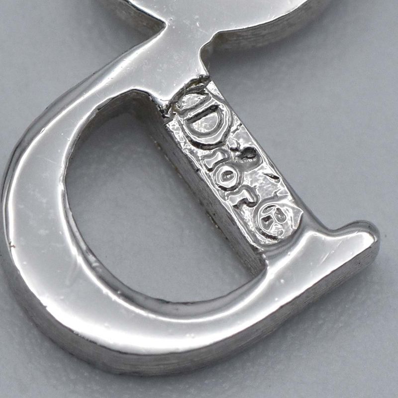 Christian DIOR Necklace CD Logo Silver Color Approx 3.9g Accessories Box H9283