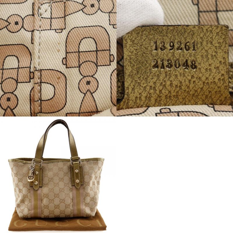 Gucci 139261 GG Canvas And Leather Brown Women's Handbag