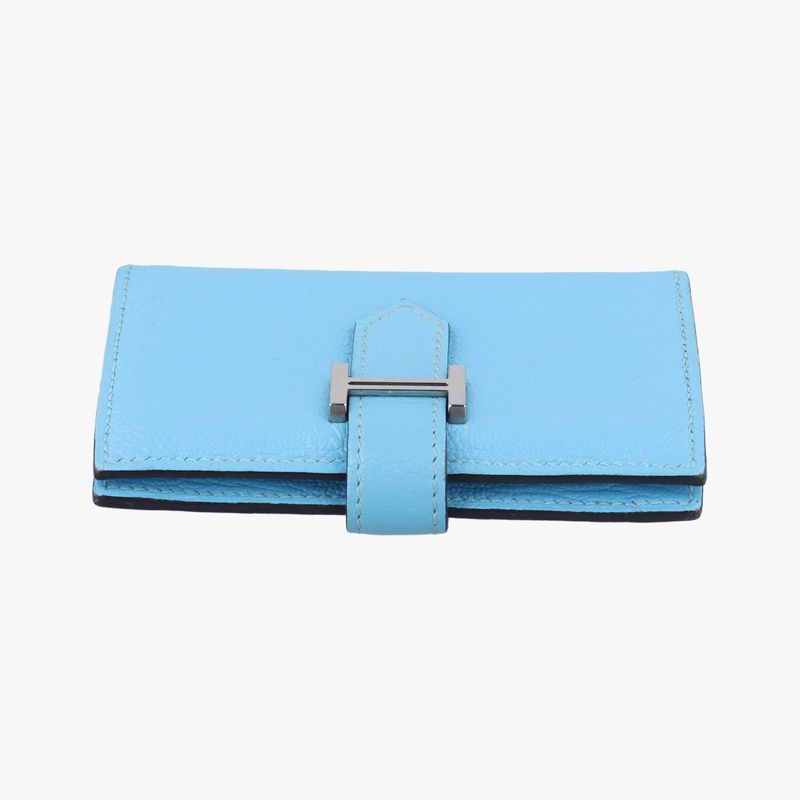 Hermes Bearn Souffle Blue Leather D Ai002id
