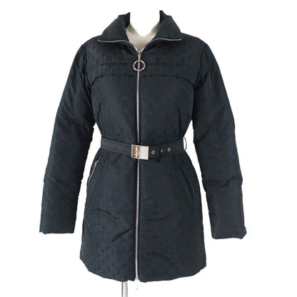 Louis Vuitton Ffco018flx Silk Blend With Belt Total Monogram Down Coat Black