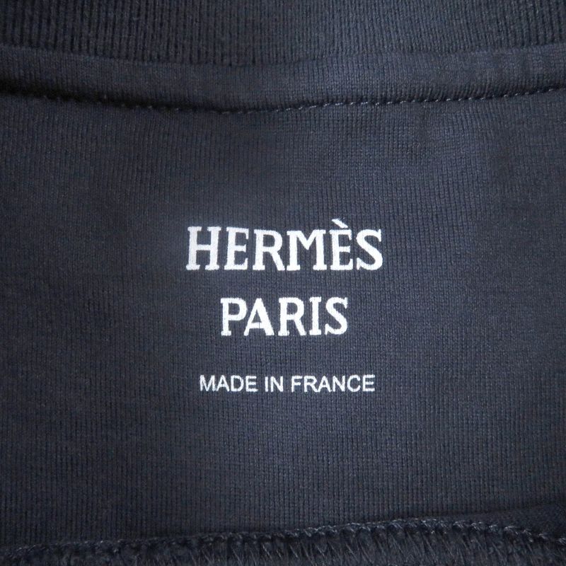 Hermes 23SS 3e4621dl Cartouche Chaine D'ancre Mock Neck Short Sleeve T-shirt