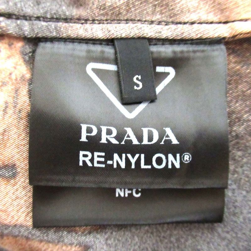 22ss Prada Re-Nylon Triangle Plate Short Sleeve Open Collar Shirt Sc513 Size S